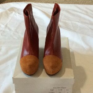 NEW LEATHER EGO GREED PLATFORM BOOTIES